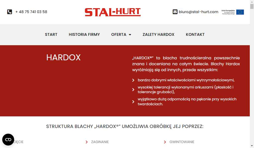 Blachy HARDOX 400-600 - sprzedaż i obróbka